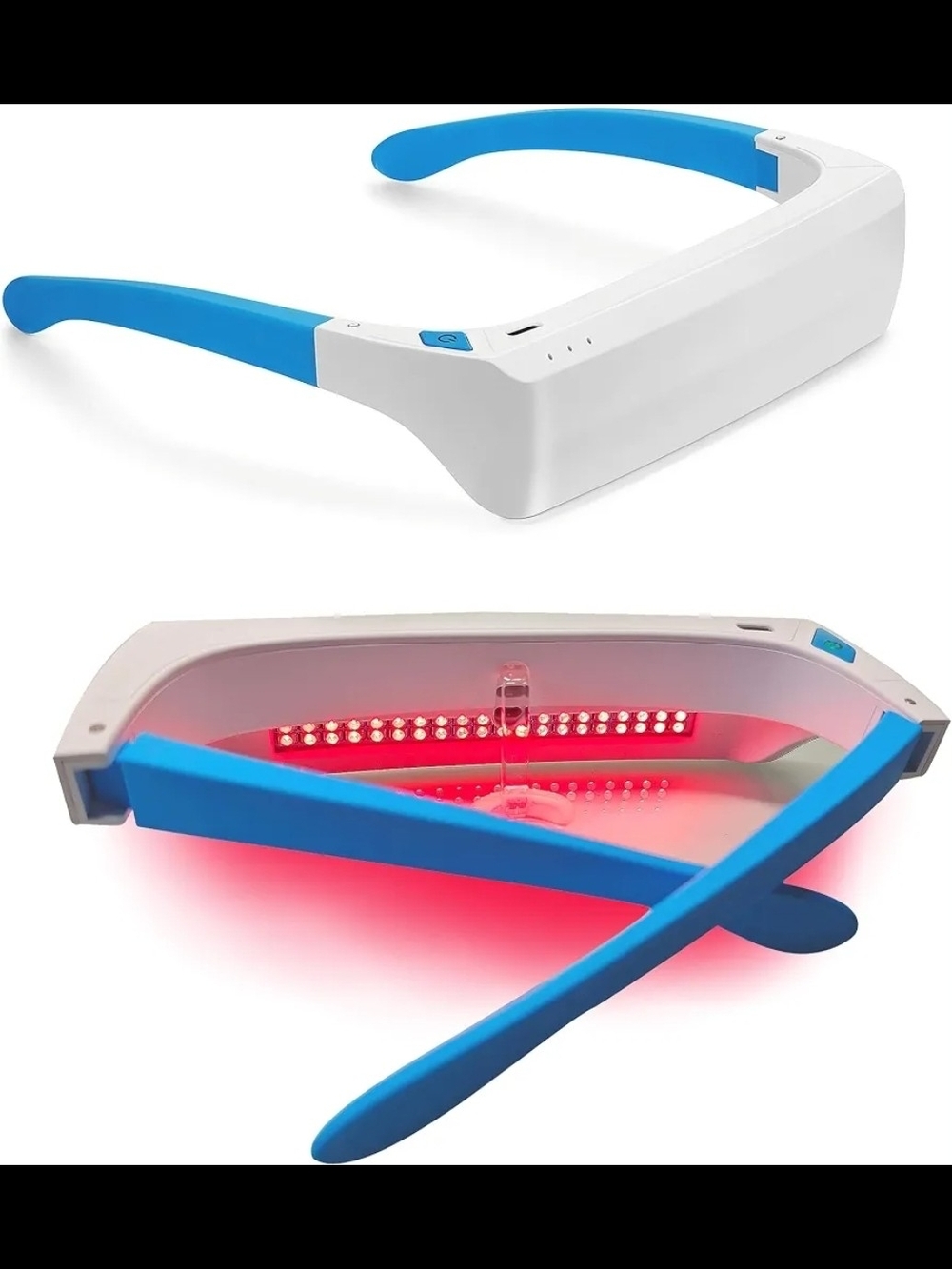 LED Red Light Therapy Eye Glasses in Blue and White